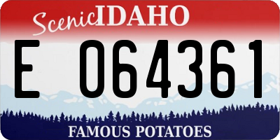 ID license plate E064361