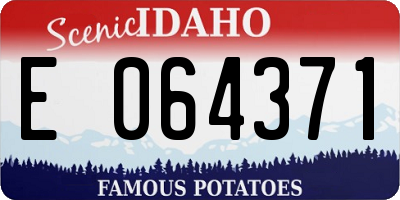 ID license plate E064371