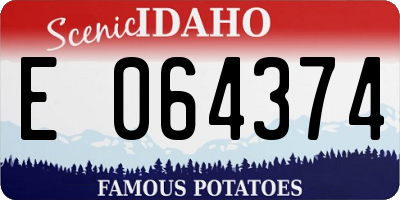 ID license plate E064374