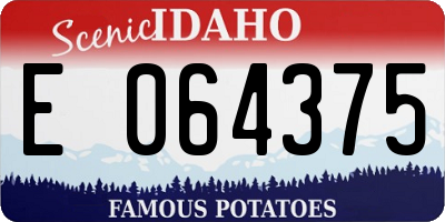 ID license plate E064375