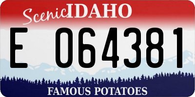 ID license plate E064381
