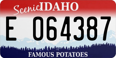 ID license plate E064387