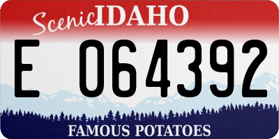 ID license plate E064392