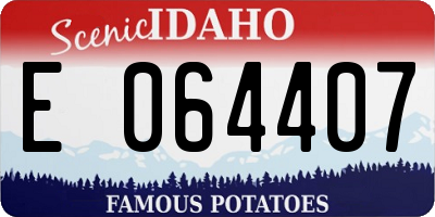 ID license plate E064407