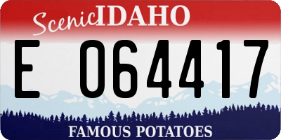 ID license plate E064417
