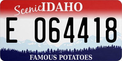 ID license plate E064418
