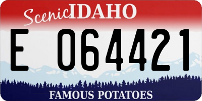 ID license plate E064421