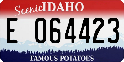 ID license plate E064423