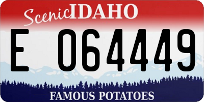 ID license plate E064449