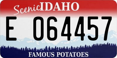ID license plate E064457