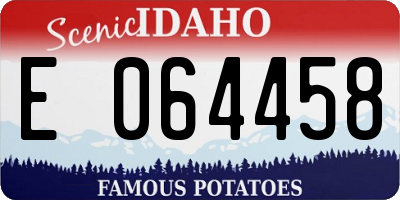ID license plate E064458