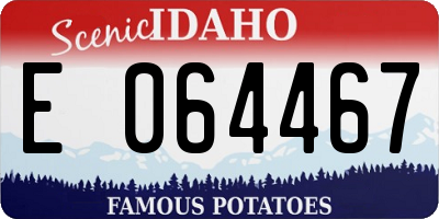 ID license plate E064467