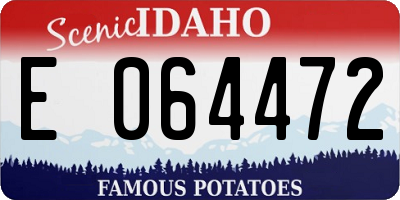ID license plate E064472