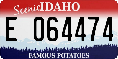 ID license plate E064474