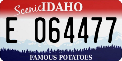 ID license plate E064477