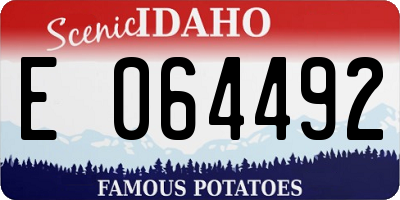 ID license plate E064492