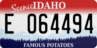 ID license plate E064494