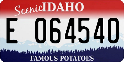 ID license plate E064540