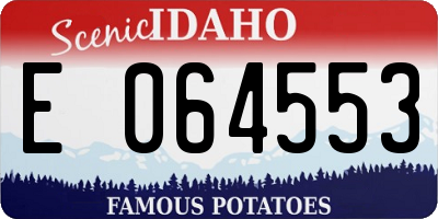 ID license plate E064553