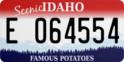 ID license plate E064554