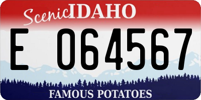 ID license plate E064567