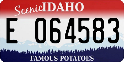 ID license plate E064583