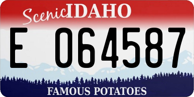 ID license plate E064587