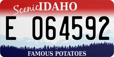 ID license plate E064592