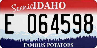ID license plate E064598