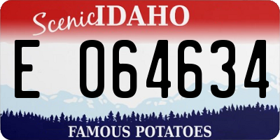 ID license plate E064634