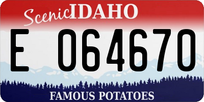 ID license plate E064670