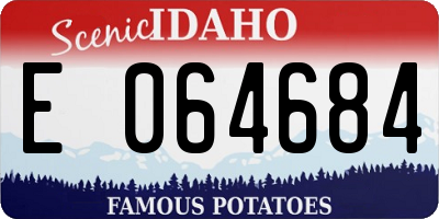 ID license plate E064684
