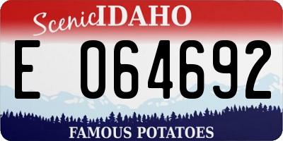 ID license plate E064692