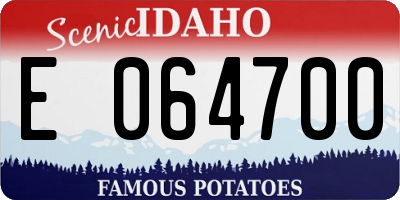 ID license plate E064700