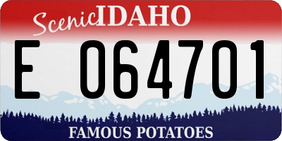 ID license plate E064701