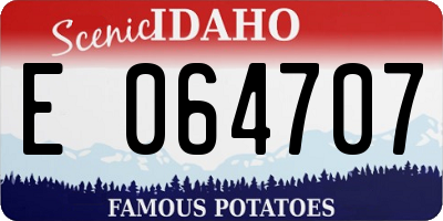 ID license plate E064707