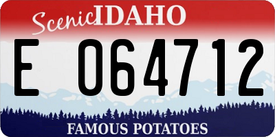 ID license plate E064712