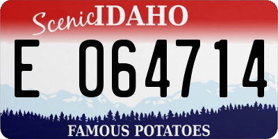 ID license plate E064714