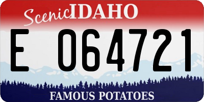 ID license plate E064721