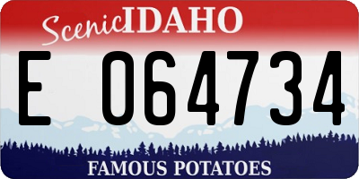 ID license plate E064734