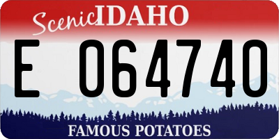ID license plate E064740