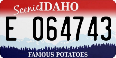 ID license plate E064743