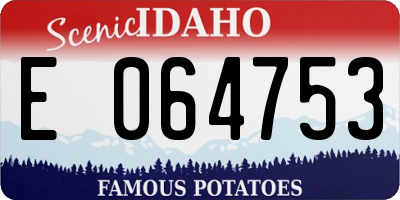 ID license plate E064753