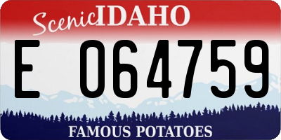 ID license plate E064759