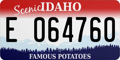 ID license plate E064760