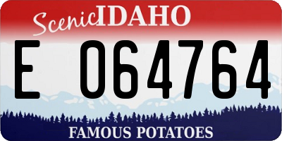 ID license plate E064764