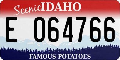 ID license plate E064766