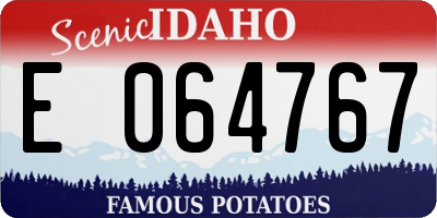 ID license plate E064767