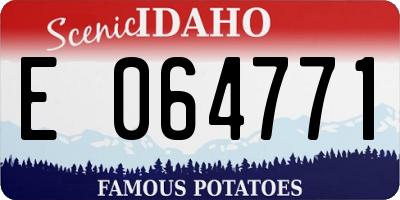 ID license plate E064771