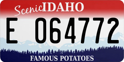 ID license plate E064772
